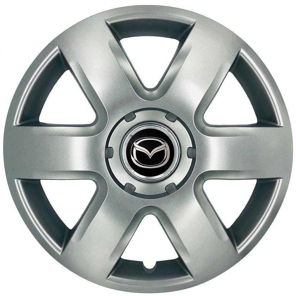 Ковпаки SJS 337 з логотипом Mazda R15 4 шт. Сріблястий (2654558827)