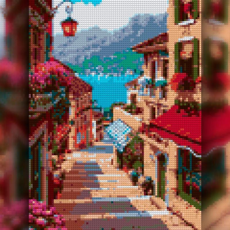 Алмазная мозаика The Wortex Diamonds Улица в красных тонах 50x60 см (TWD30014XL)