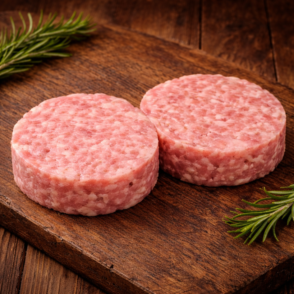 Біфштекси для бургерів Чугун м'ясо індички рублені заморожені 150 г 2 шт. (33702503)