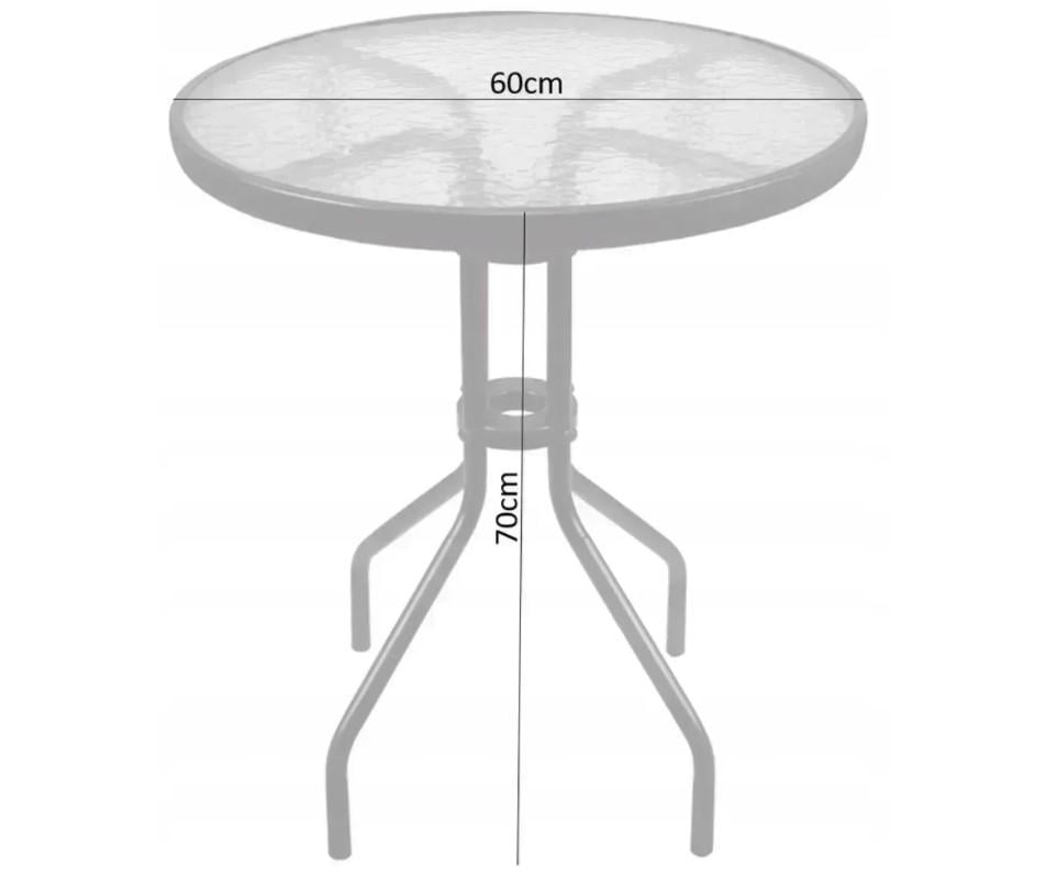 Скляний стіл Garden Line круглий для дачі 60 см Чорний - фото 2 Скляний стіл Garden Line круглий для дачі 60 см Чорний - фото 2