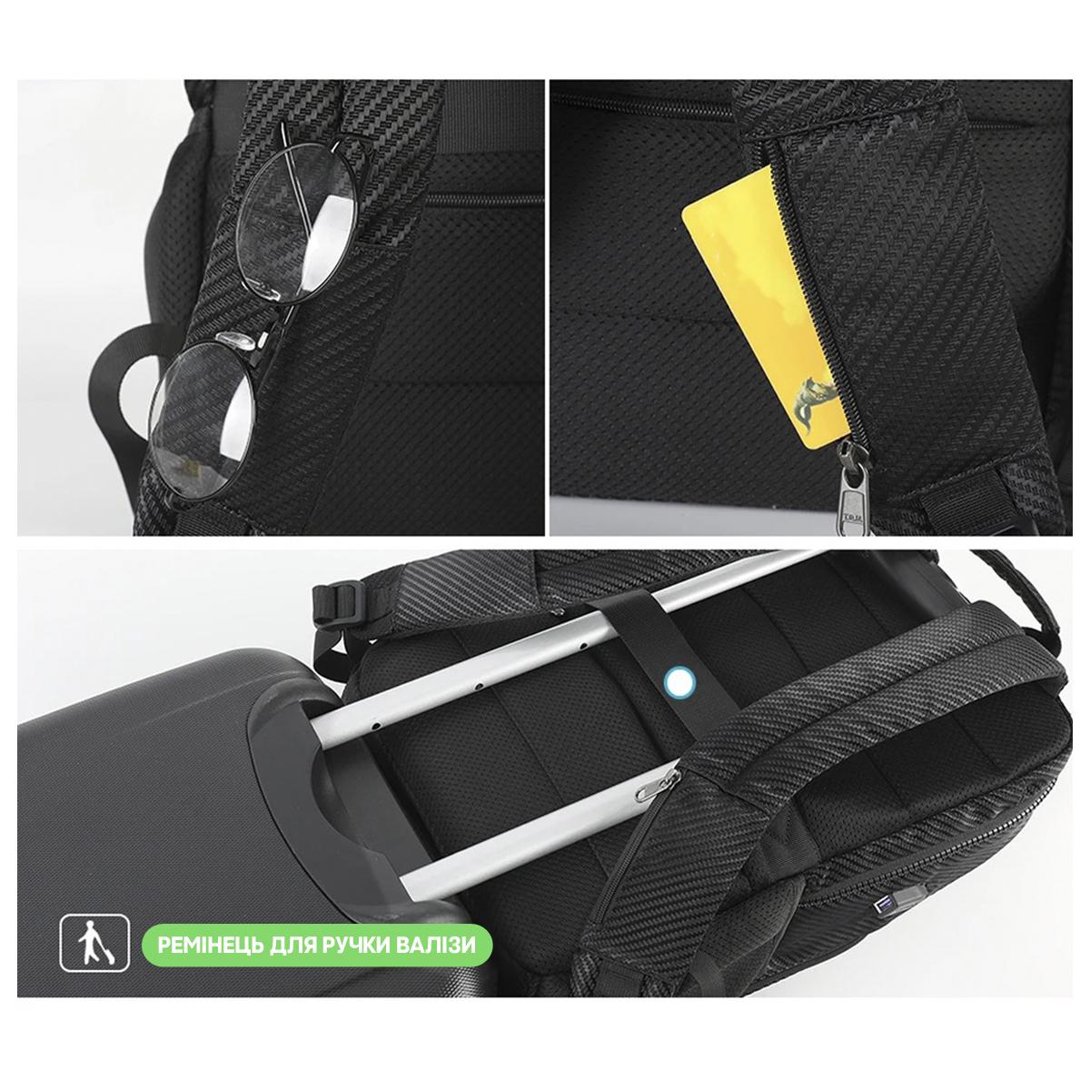 Міський рюкзак для ноутбука Tigernu T-B3899 15,6" з USB 21 л Чорний під карбон (TGN-T-B3899-5039) - фото 5 Міський рюкзак для ноутбука Tigernu T-B3899 15,6" з USB 21 л Чорний під карбон (TGN-T-B3899-5039) - фото 5