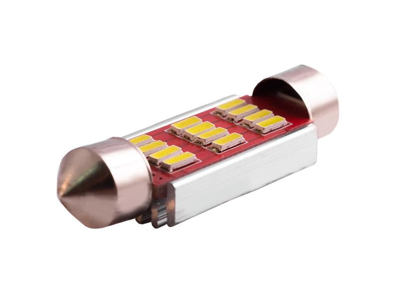 Автолампа світлодіодна C5W SV8,5 з обманкою 12 В 41 мм SMD4014-12led Білий (1100) Автолампа світлодіодна C5W SV8,5 з обманкою 12 В 41 мм SMD4014-12led Білий (1100)