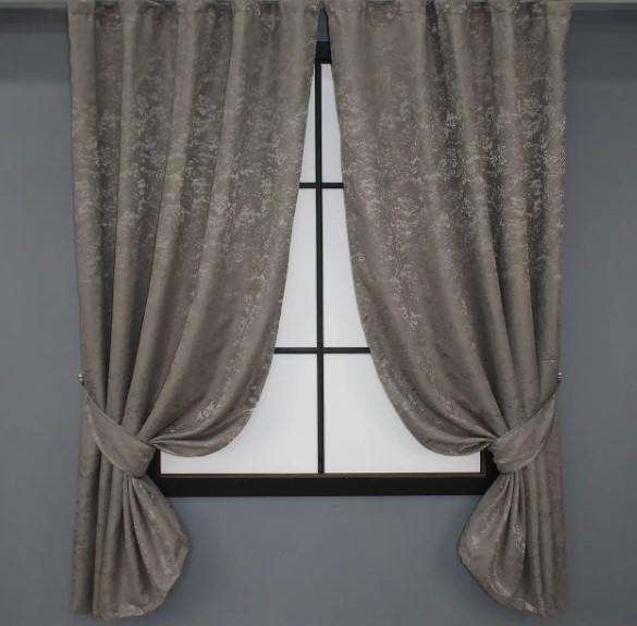 Комплект штор Pavliani лен мрамор 1,3х1,7 м 2 шт. Коричнево-серый (1373ш)