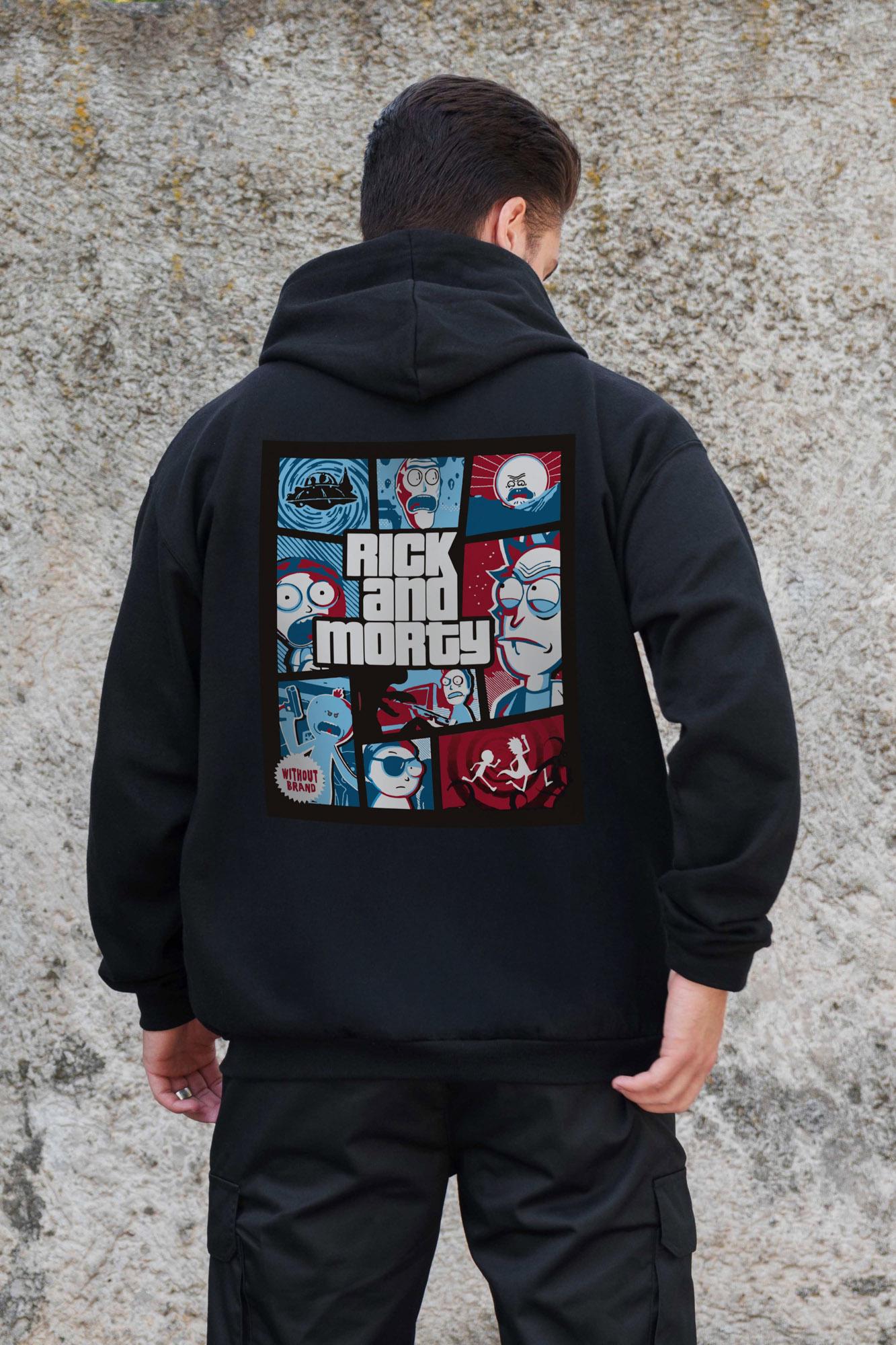 Худи-зип с принтом Without Rick and Morty Kane S/M Black (S/M8055852) - фото 2 Худи-зип с принтом Without Rick and Morty Kane S/M Black (S/M8055852) - фото 2