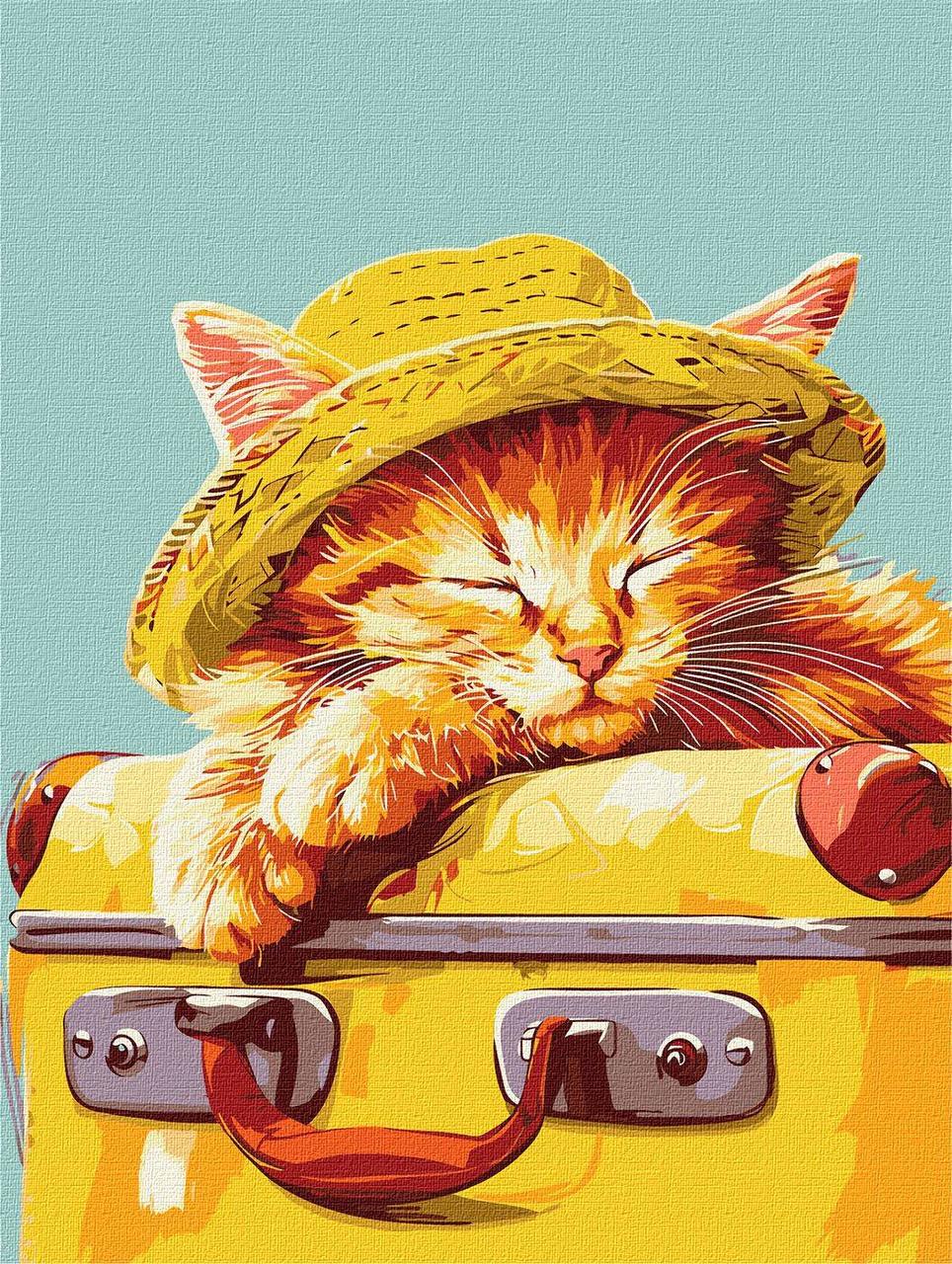 Картина по номерам Ideyka Спящий котенок 30х40 см (2824287499)