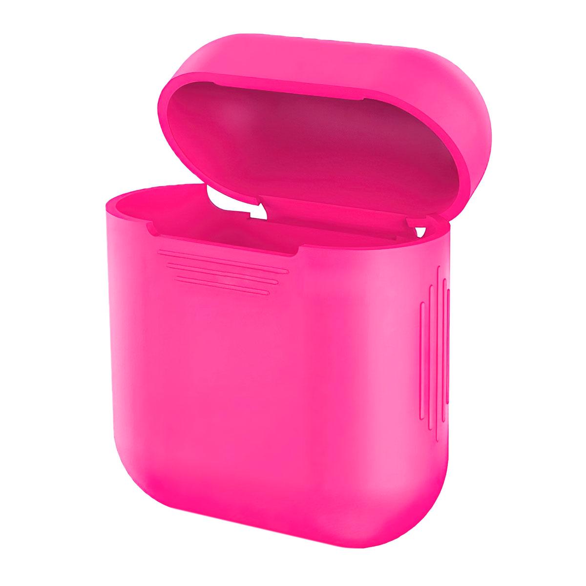 Чехол силиконовый для наушников Apple Airpods 1/2 Малиновый (1010164-Crimson)