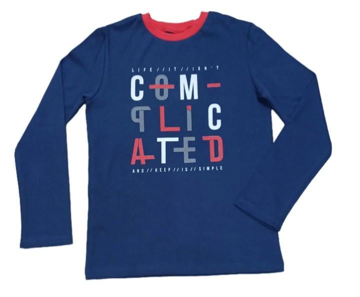 Футболка з довгим рукавом для хлопчика Bembi ФБ 687 146 см Синій