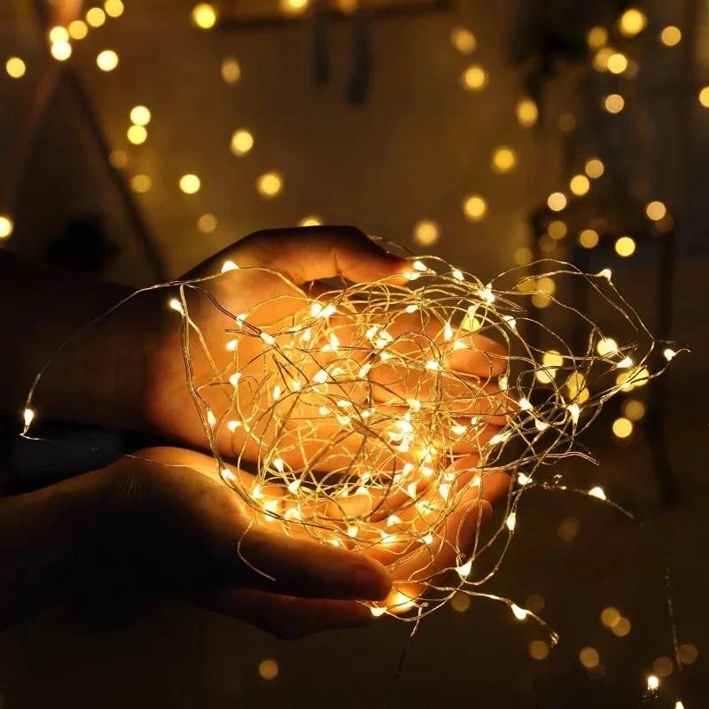 Светодиодная Нить 10 м 100 LED RGB Теплый Белый - фото 6