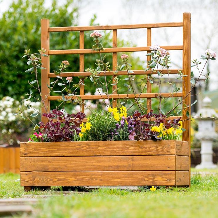 Кашпо со шпалерой из дерева Танза Мускат (КШР-004107)