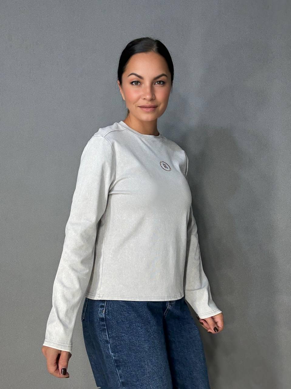 Лонгслів жіночий A-N 2517-5 трикотажний варка тай-дай з камінчиками R OS Сірий (4894) - фото 7 Лонгслів жіночий A-N 2517-5 трикотажний варка тай-дай з камінчиками R OS Сірий (4894) - фото 7