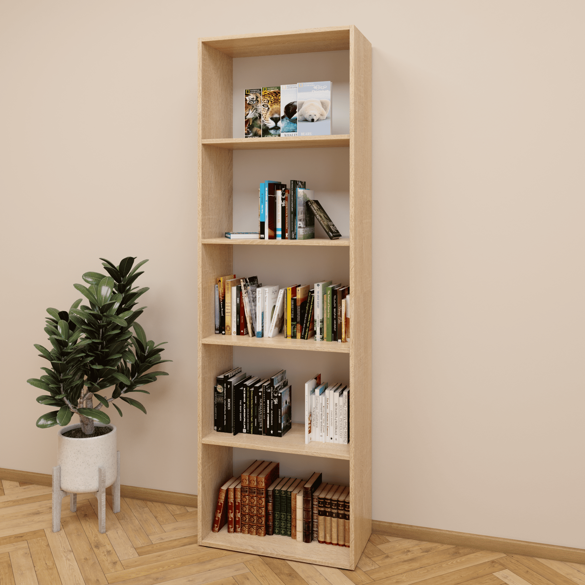 Стеллаж-полка для игрушек с задней стенкой на 5 отделений 190х60х30 см Дуб сонома (A-4) Стеллаж-полка для игрушек с задней стенкой на 5 отделений 190х60х30 см Дуб сонома (A-4)