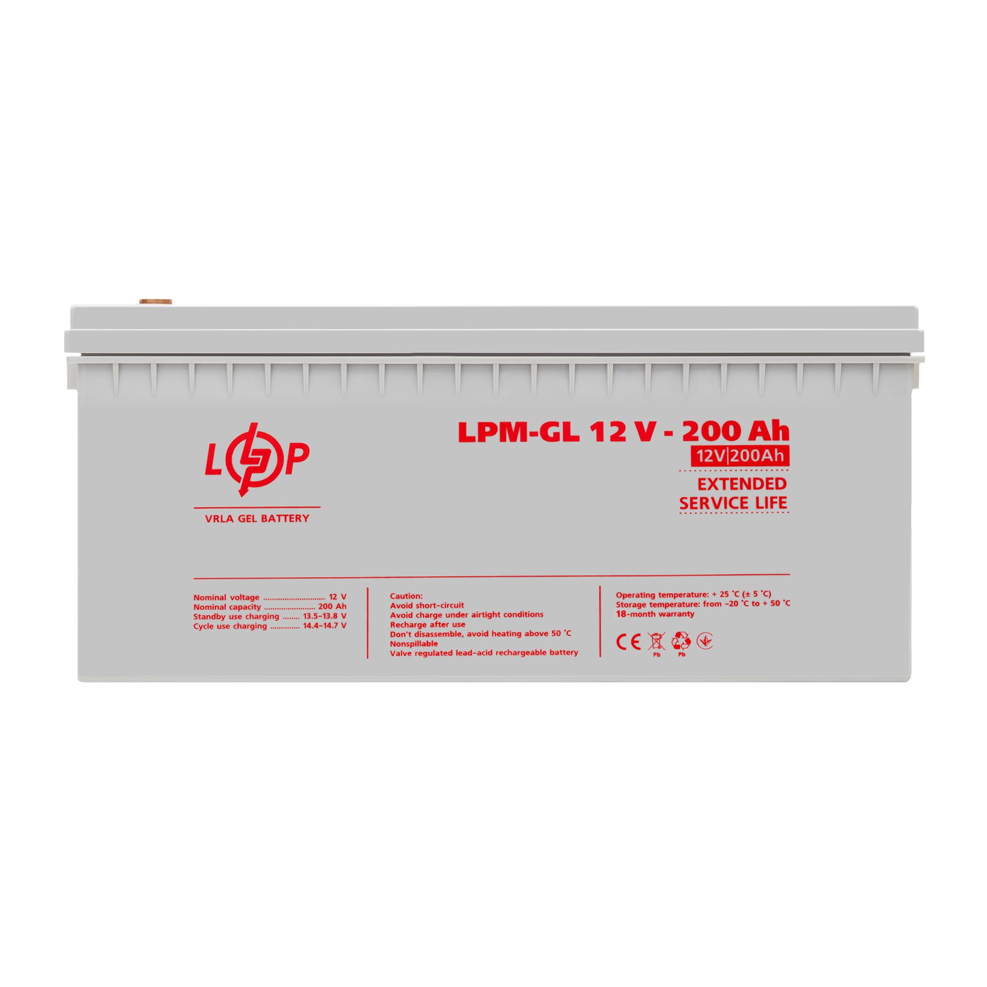 Аккумулятор гелевый LPM-GL 12V-200 Ah