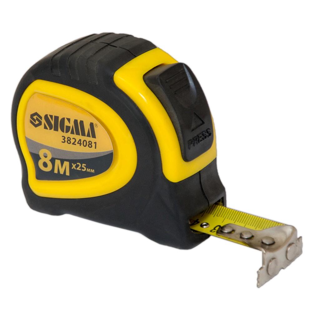 Рулетка магнитная Sigma 8 м x 25 мм с автостопом (3824081)