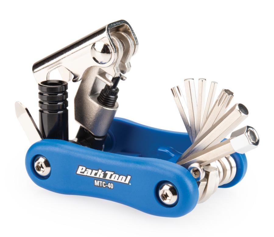 Мультитул Park Tool MTC-40 2,5/3/4/5/6/8 мм T25/T30 отвёртка/выжимка цепи/адаптер накачки CO2/выравниватель роторов