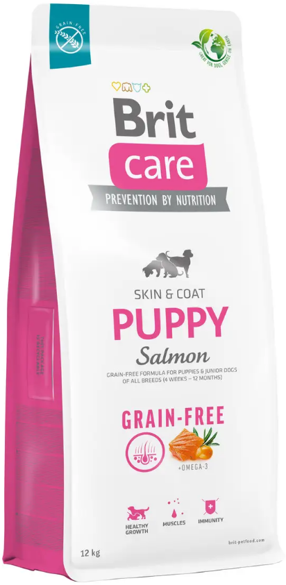 Корм беззерновой для щенков всех пород Brit Care Dog Grain-free Puppy с лососем 12 кг