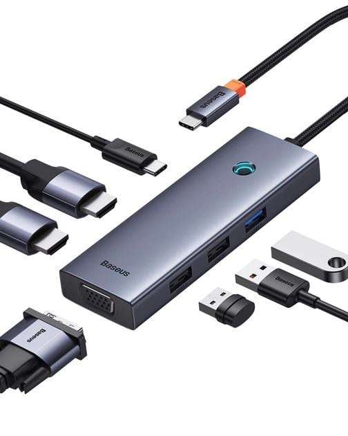 Картрідер Baseus 7в1 3xUSB/2хHDMI/VGA/Type-C - фото 6