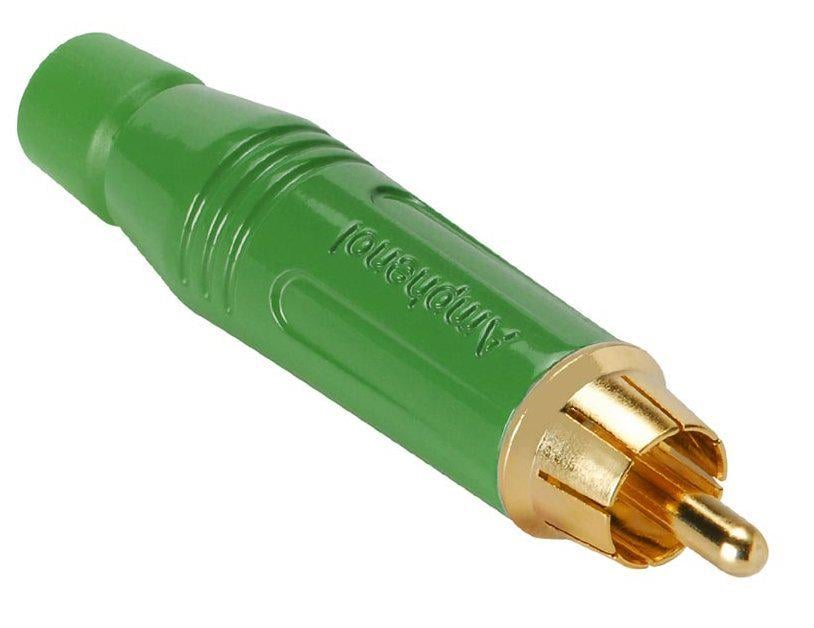 Разъем RCA кабельный AMPHENOL на кабель D 3,0-6,5 мм Зеленый (ACPR-GRN) - фото 1 Разъем RCA кабельный AMPHENOL на кабель D 3,0-6,5 мм Зеленый (ACPR-GRN) - фото 1