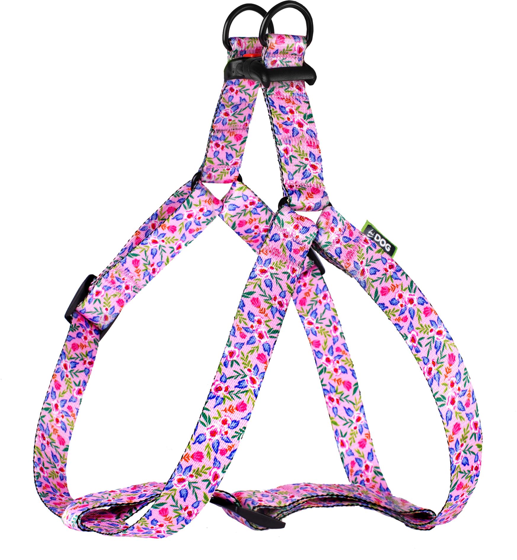 Шлея Hi Dog Flowers 26-40 см 10 мм Pink (2100102447012)