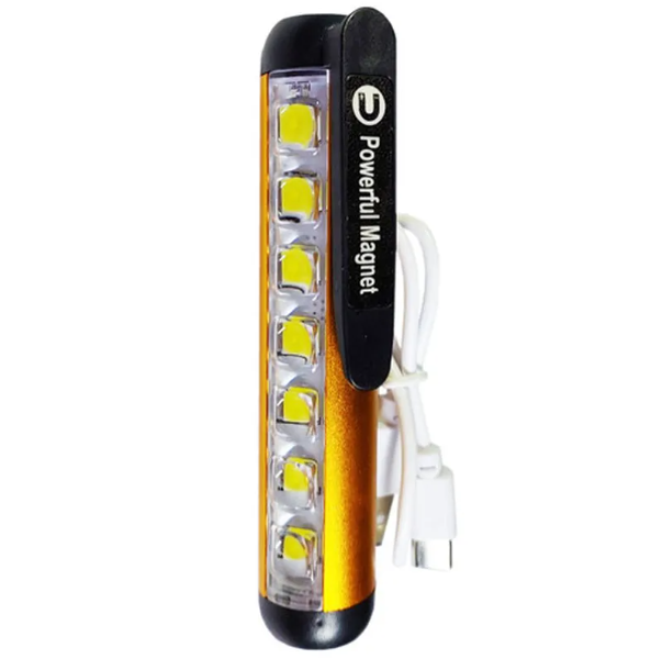 Ручной фонарь RB 064 LED USB аккумуляторный Золотистый