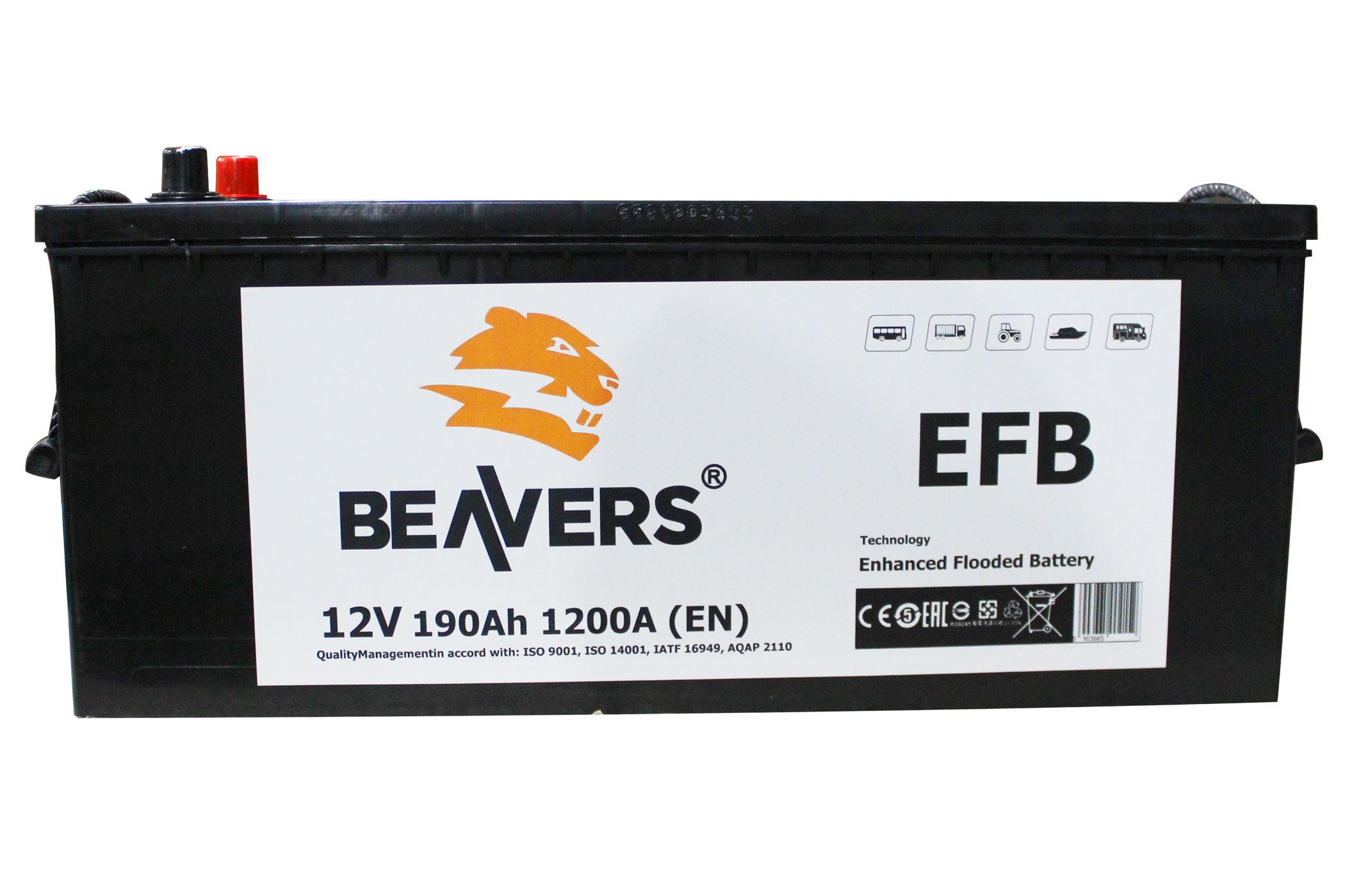 Аккумулятор BEAVERS 6СТ-190 L+ EFB 1200А - фото 3