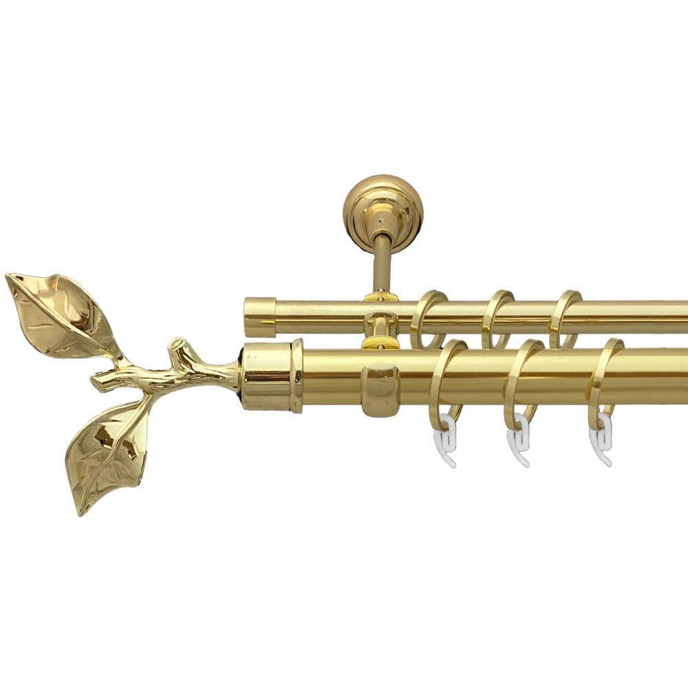 Карниз для штор Orvit Листок двухрядный гладкий 300 см Золотой (7035436) Карниз для штор Orvit Листок двухрядный гладкий 300 см Золотой (7035436)