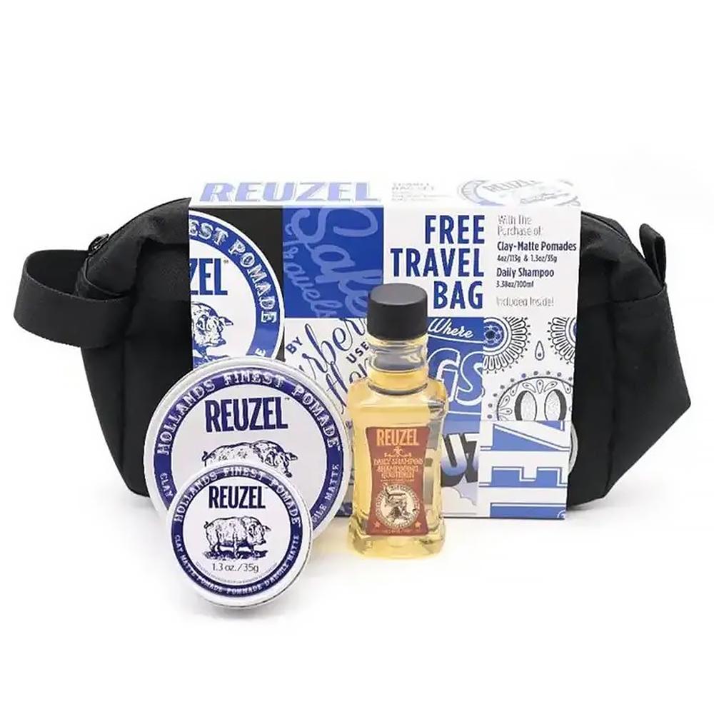 Мужской набор для ухода Reuzel Clay Holiday Travel Bag (850031020016)