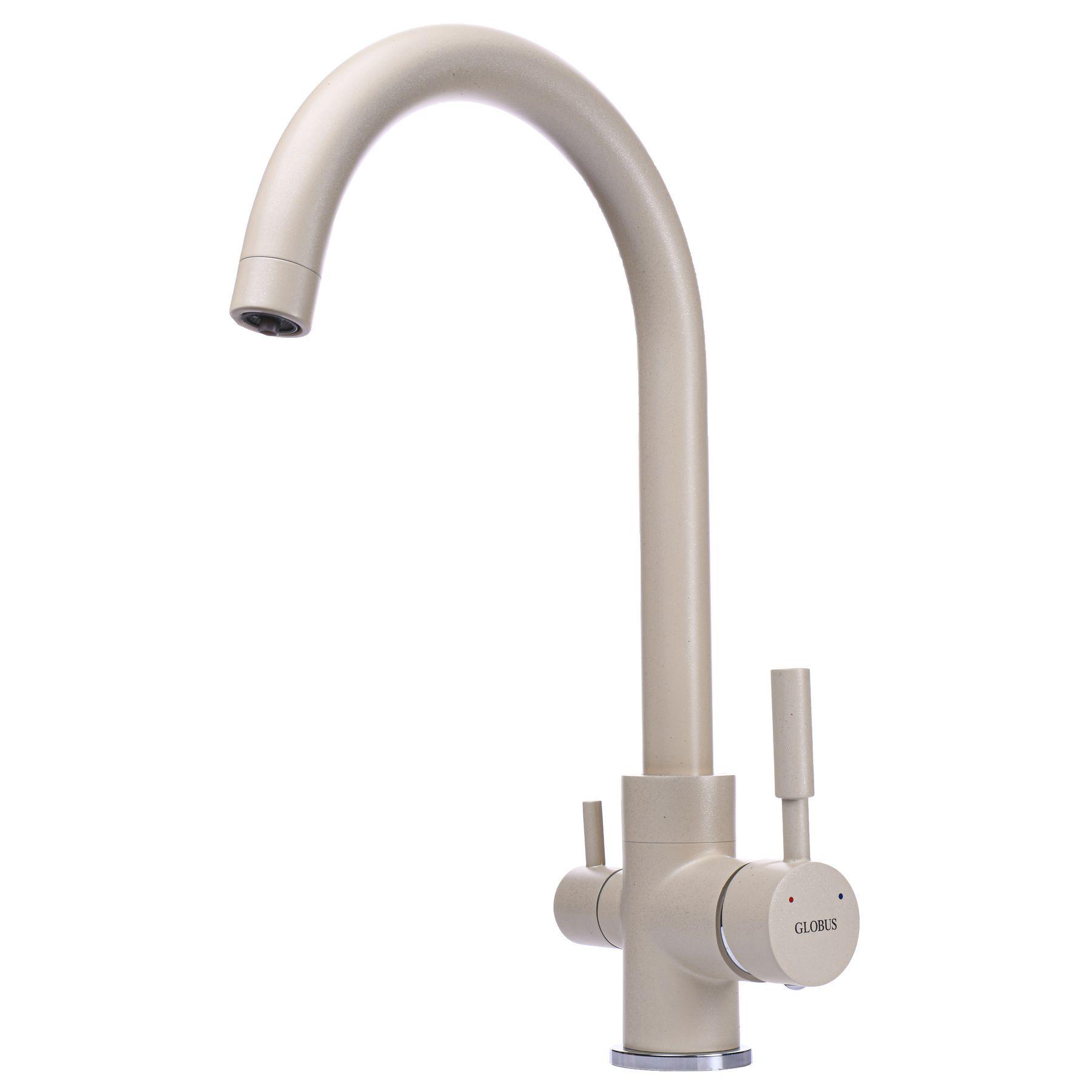 Смеситель для кухни с подключением к фильтру Globus Lux GLLR-0333-4-COLORADO латунь Песочный