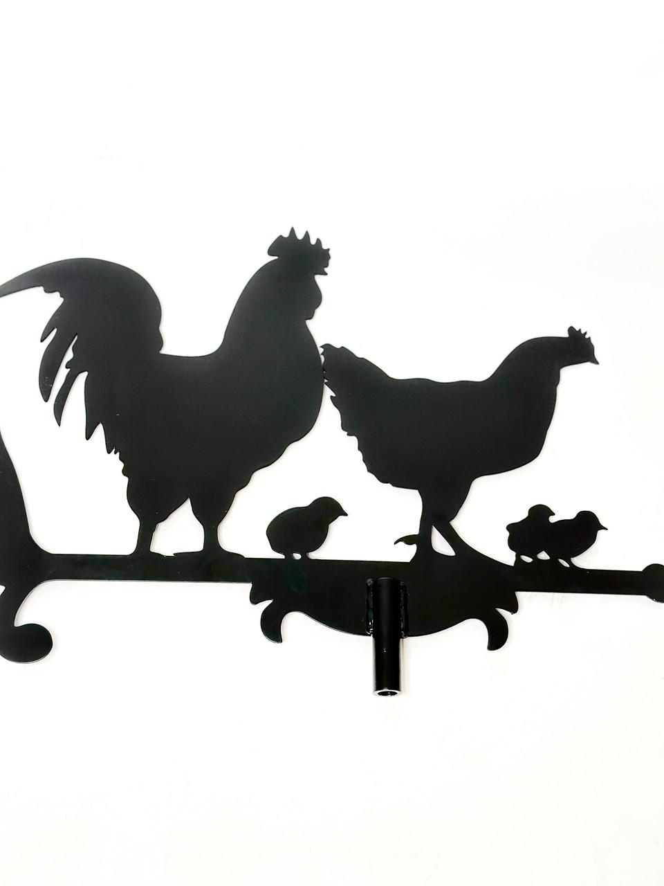 Флюгер большой на крышу Петушок и курочка на высокий дом 130x90 см (1192379)