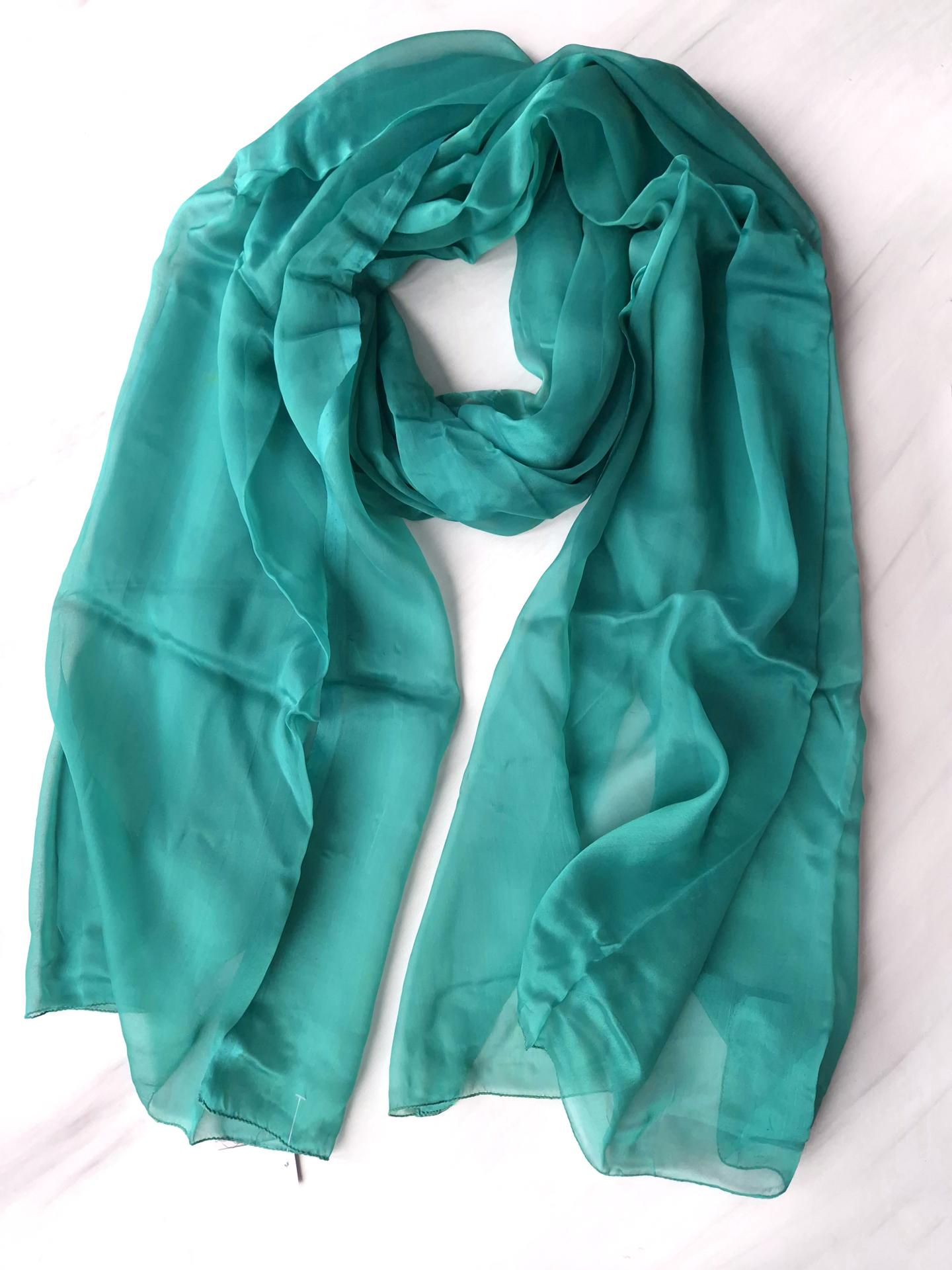 Шарф-палантин жіночий однотонний весна-осінь 250х86 см М'ятний (15049)