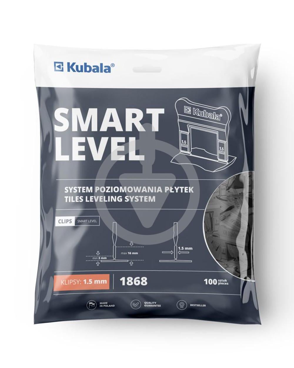 Кліпси для плитки Kubala 1868 Smart Lever 100 шт. 1,5 мм (13474456)