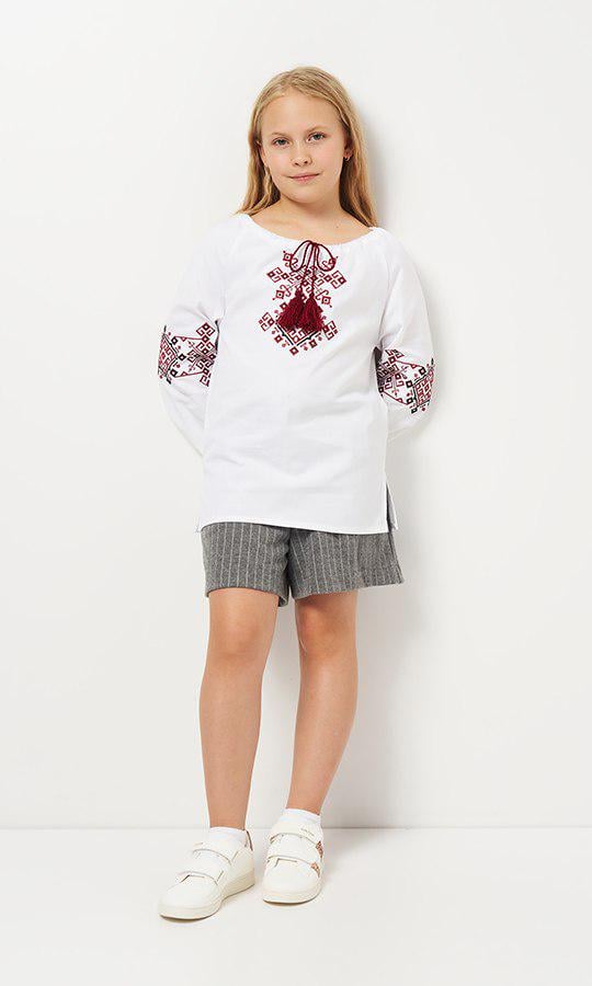 Вышиванка детская для девочки Вышиваночка р. 122 Белый (9176-4)