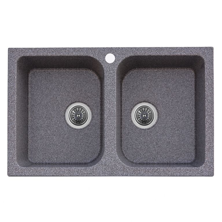 Мойка кухонная Platinum Twin 7648D Графит (353367)