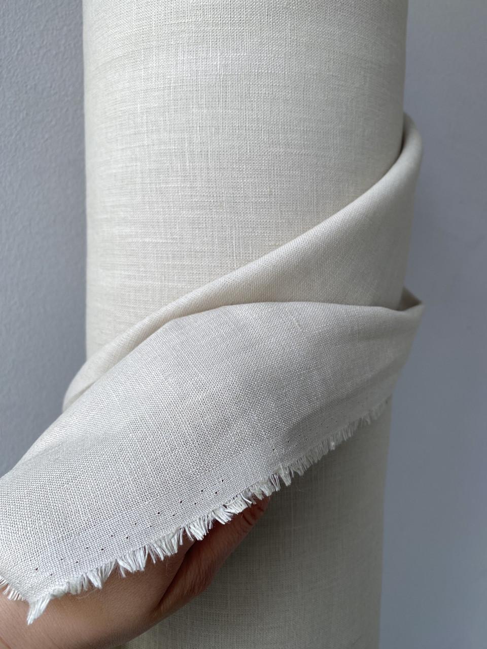 Ткань костюмная смягченная LINEN PLUS 100% лен 150 см 0082 Молочный - фото 3 Ткань костюмная смягченная LINEN PLUS 100% лен 150 см 0082 Молочный - фото 3