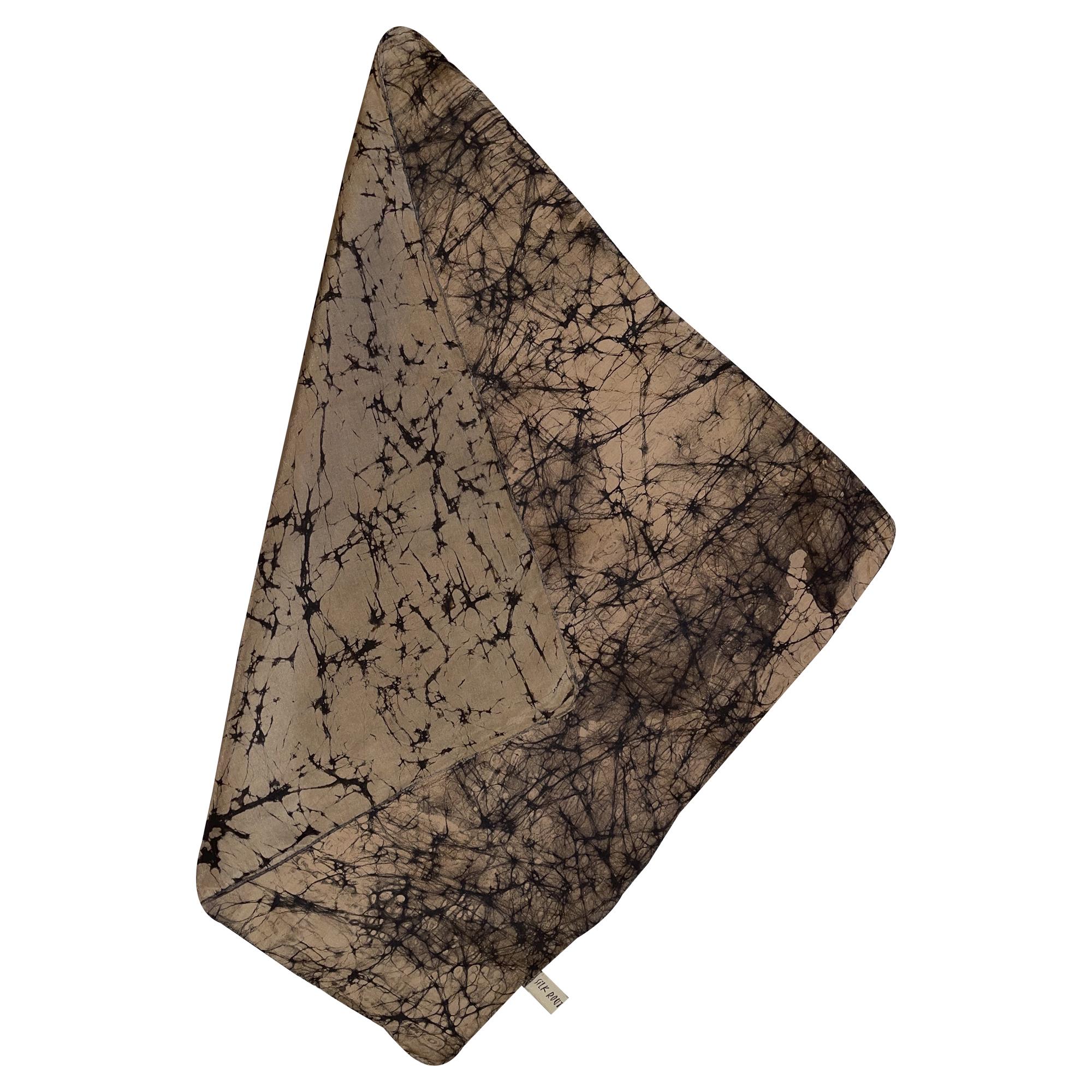 Платок шелковый Silk Route Гранж 50х50 см Коричневый (1383)