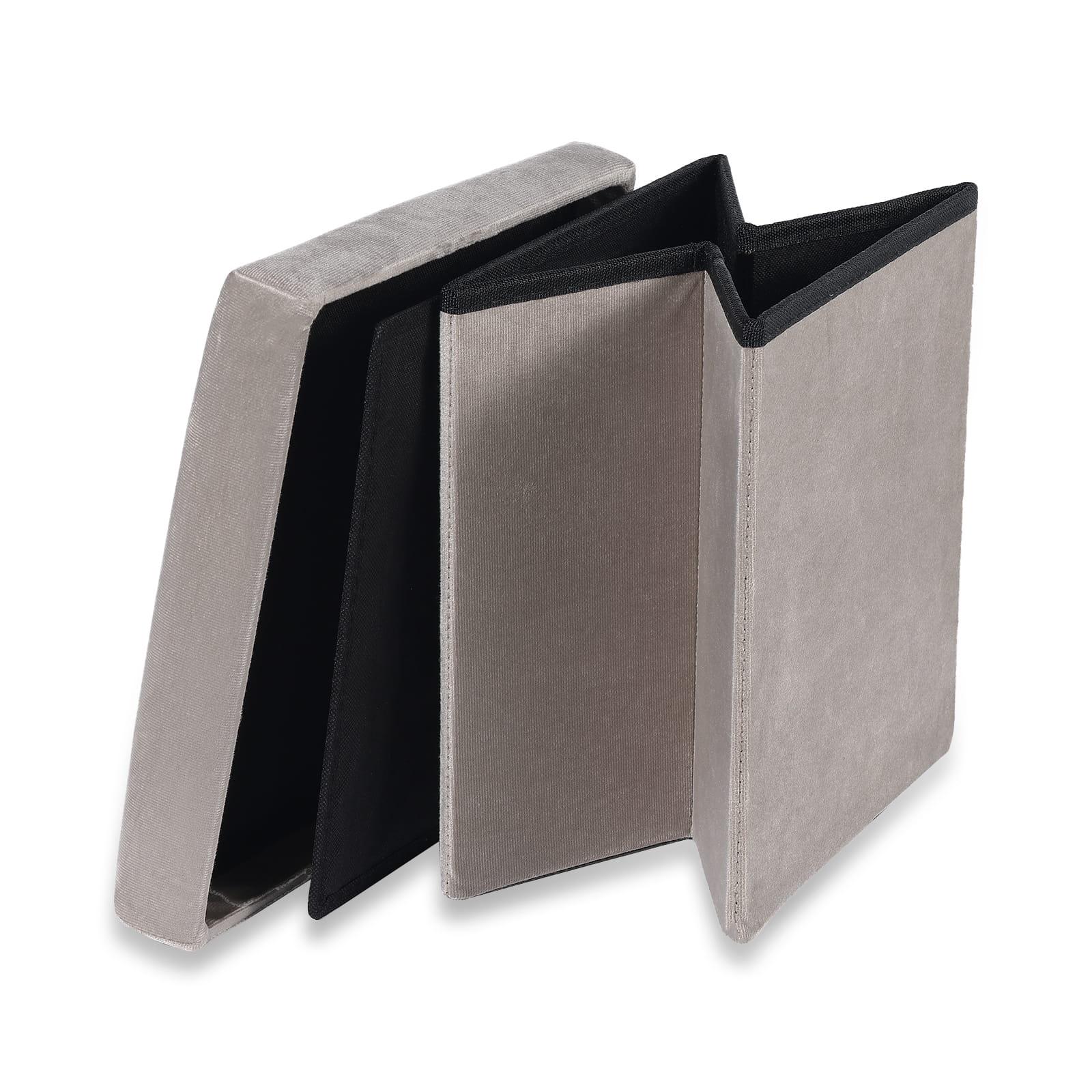 Пуф розкладний Velvet М 30х30х30 см Бежевий (2054) - фото 3 Пуф розкладний Velvet М 30х30х30 см Бежевий (2054) - фото 3