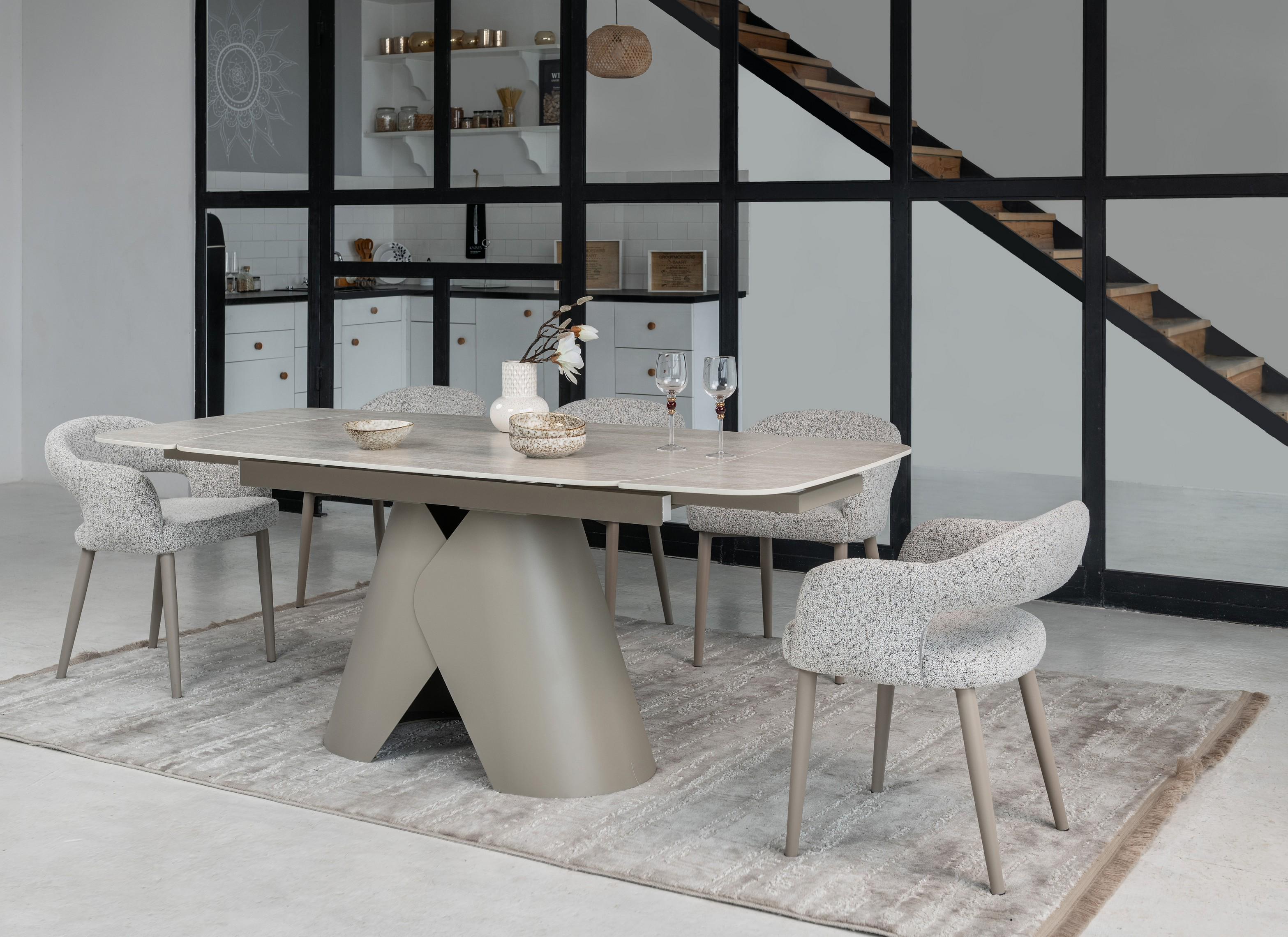 Стіл обідній розсувний Vetro Mebel Паріс 1400- 2000x900x760 мм Крема марфіль/Бежевий (TМL-997-1) - фото 7 Стіл обідній розсувний Vetro Mebel Паріс 1400- 2000x900x760 мм Крема марфіль/Бежевий (TМL-997-1) - фото 7