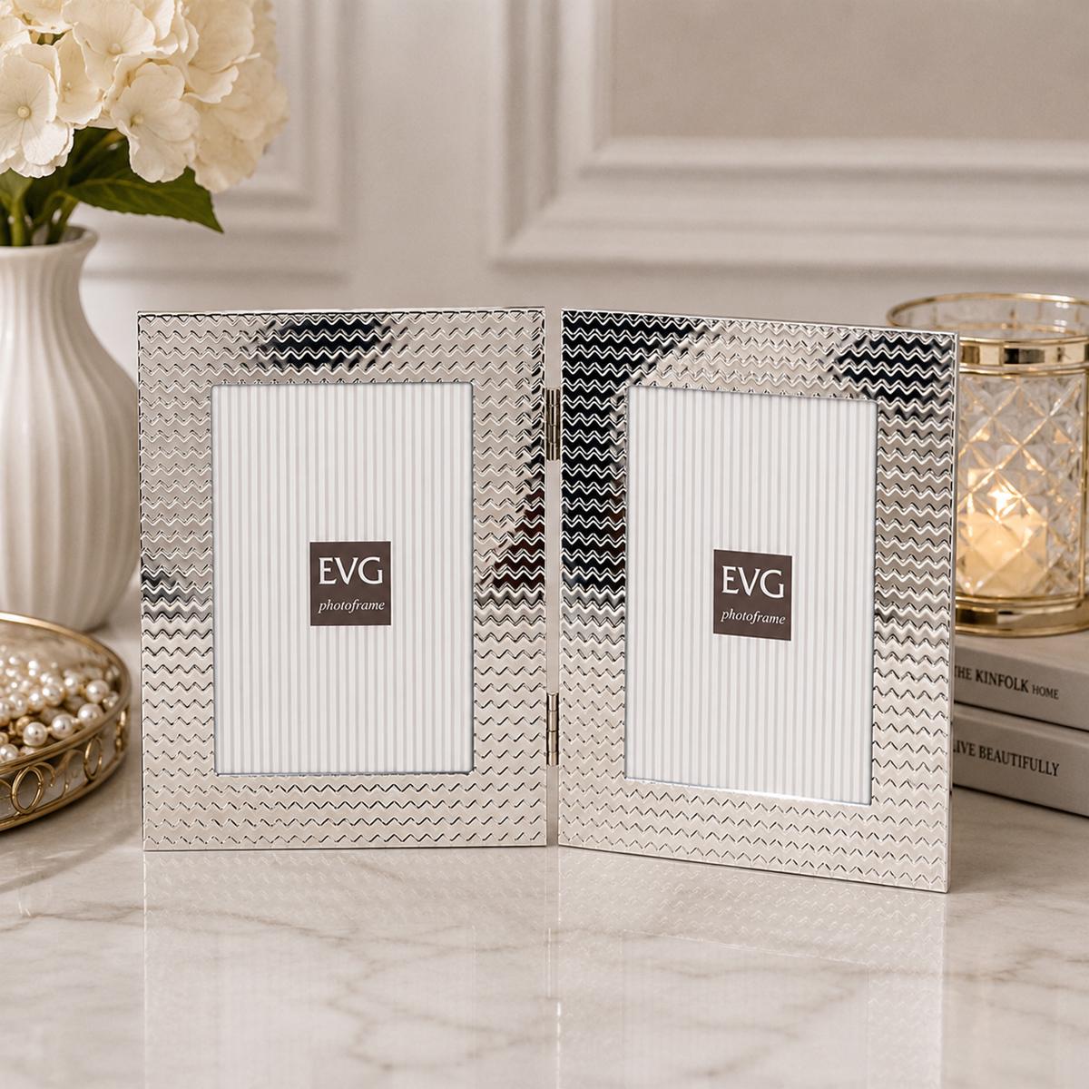 Рамка для 2 фото EVG ONIX S16 Double Silver 10x15 см