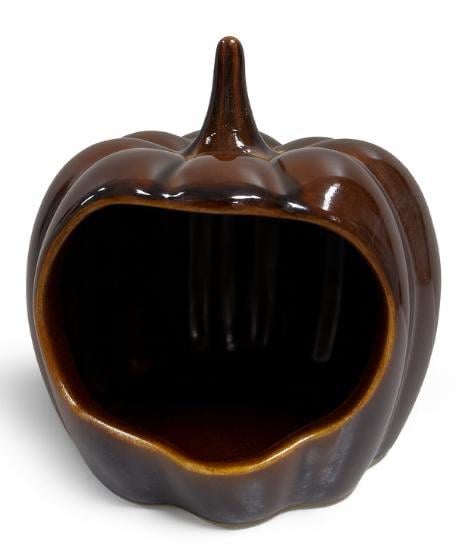Купалка/миска керамическая для хомяков Mazceramics ручной работы тыква 7х9х11 см Коричневый