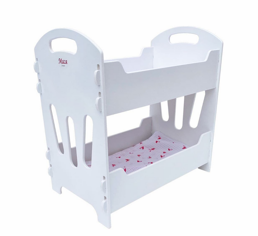 Ліжечко для ляльок двоярусне 8002 Мася в коробці Білий