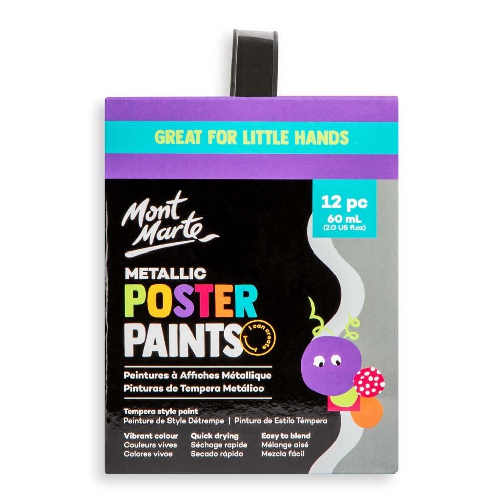 Краски металлические для плакатов и постеров Mont Marte Metallic Poster Paints 12pc 60 мл