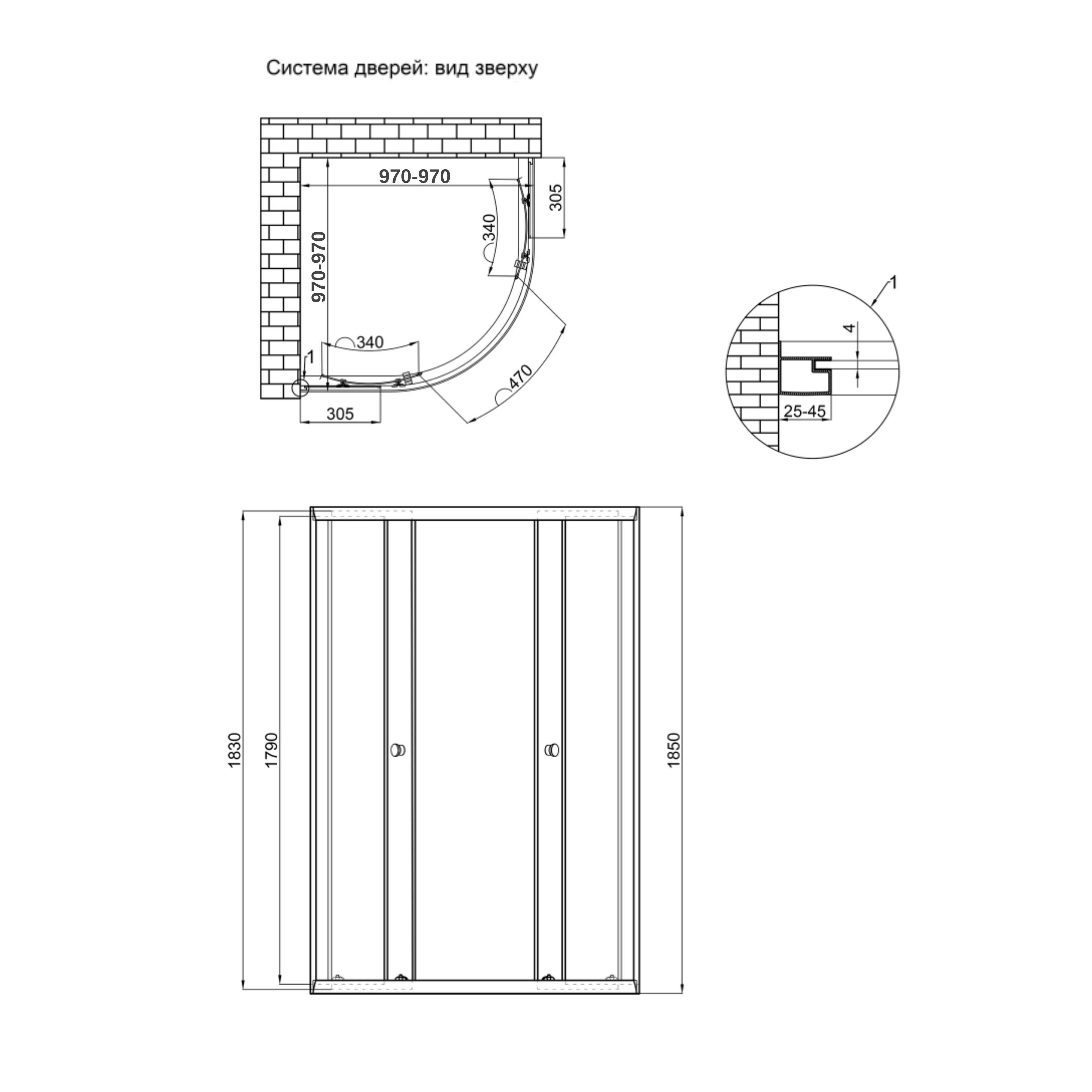 Душова кабіна Qtap Taurus CRM1011AC6 100х100 см скло Clear 6 мм покриття CalcLess без піддона (SD00039706) - фото 2