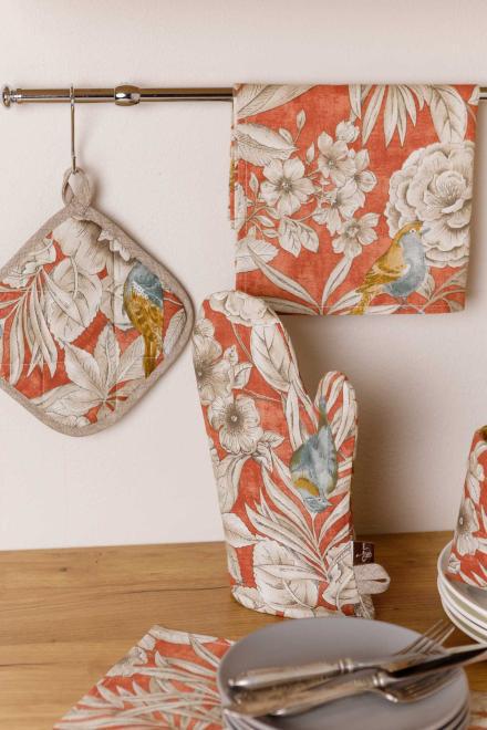 Прихватка с перчаткой Птичка на терракоте 20x20/32x16 см (34835) - фото 3 Прихватка с перчаткой Птичка на терракоте 20x20/32x16 см (34835) - фото 3