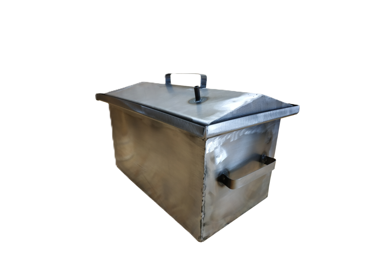 Коптильня для горячего копчения с гидрозатвором 1 мм на 2 уровня 520x310x260 мм (702)
