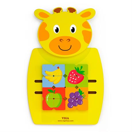 Бізіборд Viga Toys Жираф із фруктами (18061)
