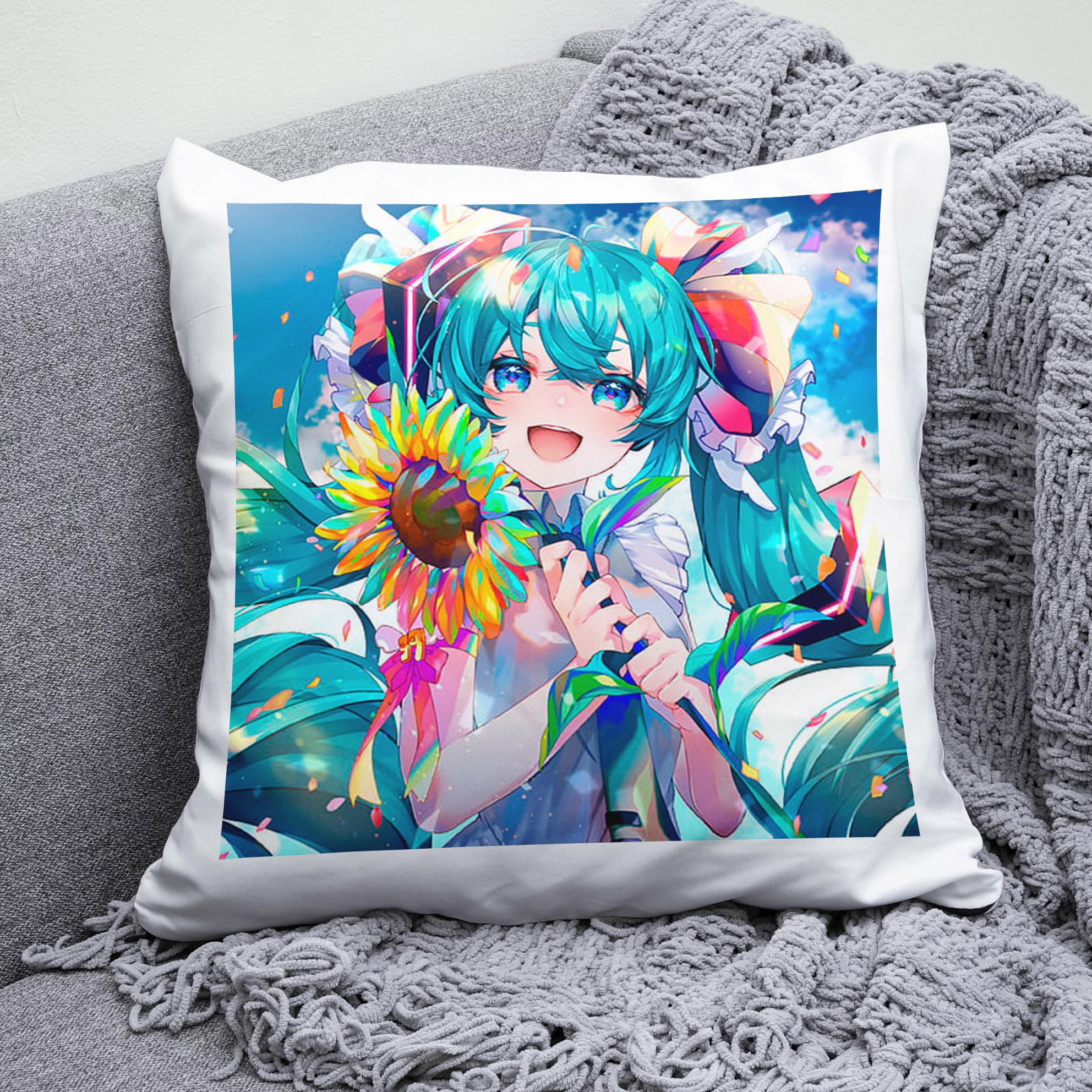 Плюшева подушка квадрат з принтом аниме Hatsune Miku