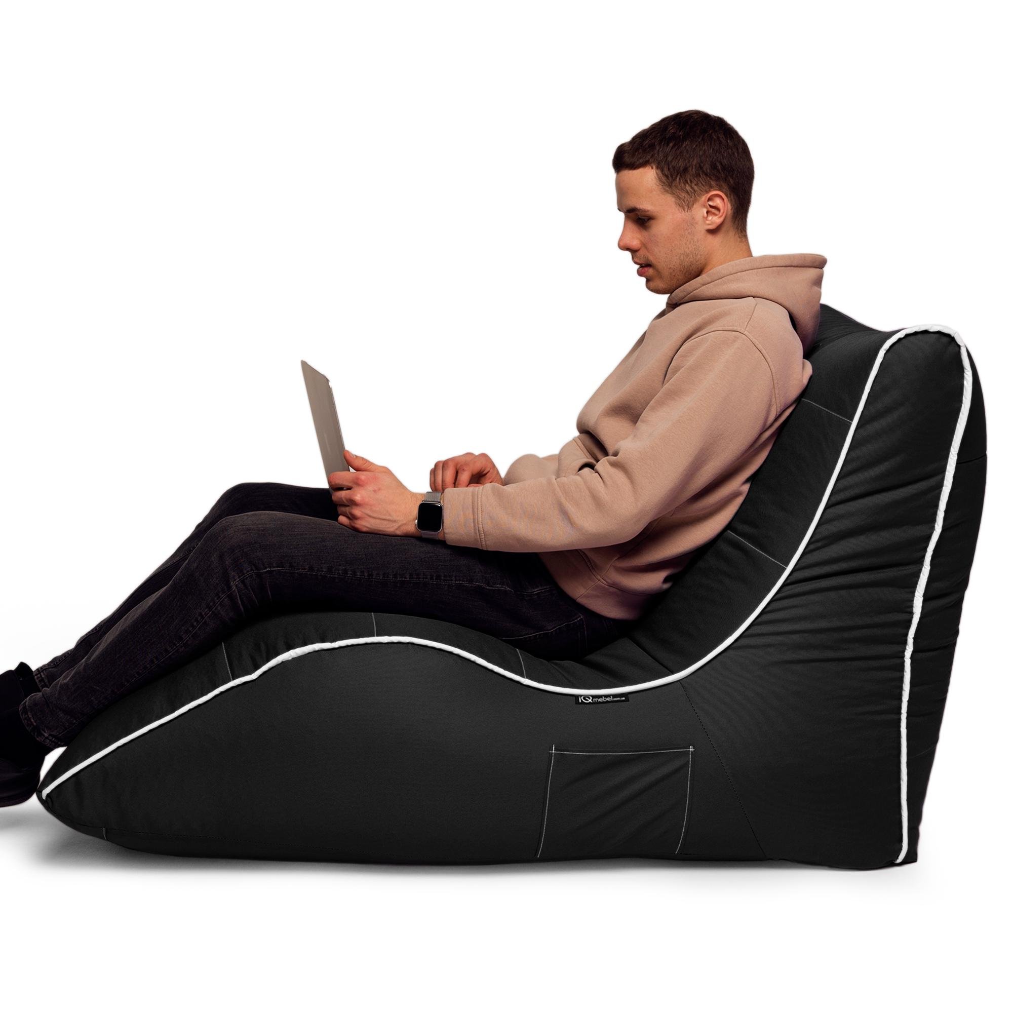 Крісло-мішок iQmebel Лежак 80х125 см оксфорд Чорний - фото 6