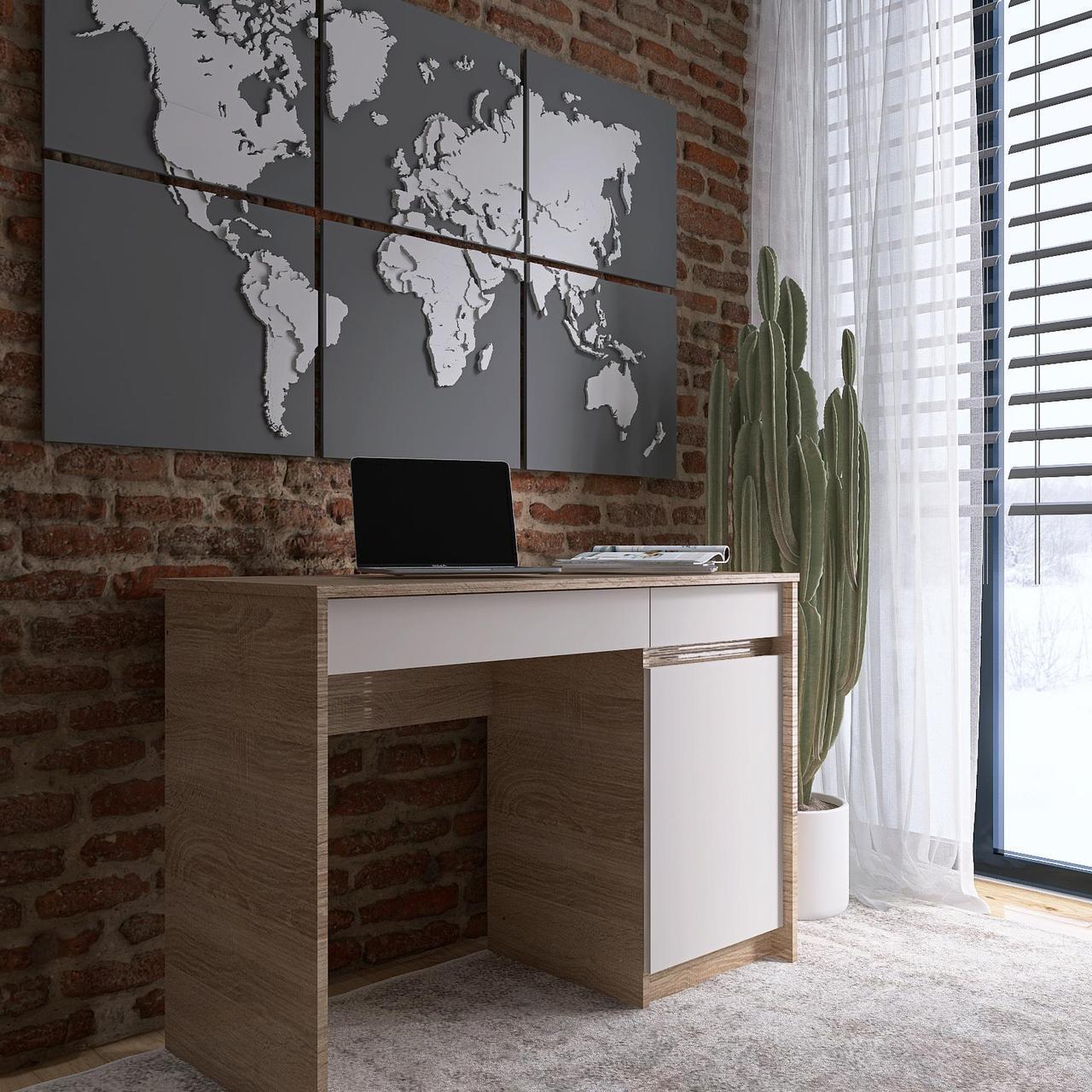 Письменный стол Эверест Сити-1100 Дуб сонома/Белый (е-20724.01) - фото 2 Письменный стол Эверест Сити-1100 Дуб сонома/Белый (е-20724.01) - фото 2