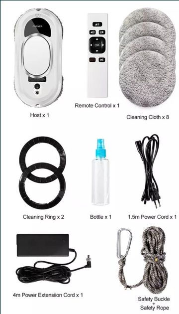 Аккумуляторный робот для мытья окон с пультом управления Белый - фото 2 Аккумуляторный робот для мытья окон с пультом управления Белый - фото 2