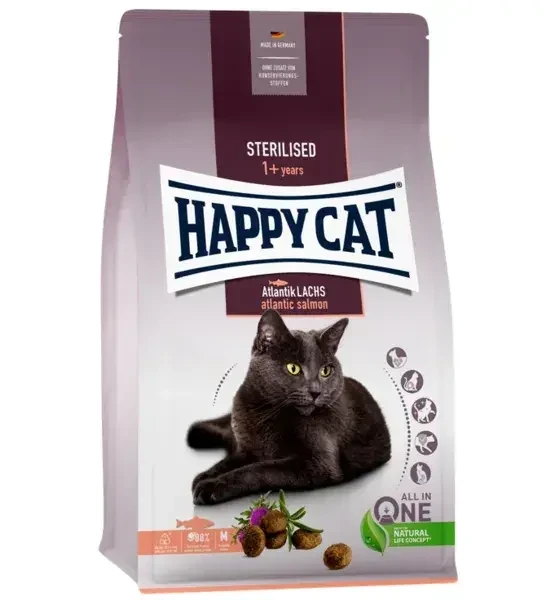 Корм сухой Happy Cat Steril Atlantik Lachs для стерилизованных кошек с лососем 300 г (70578)