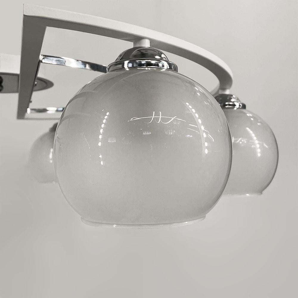 Люстра стельова на 8 плафонів Ø 70 см Білосніжний (51795/8 CH+WT+WT) - фото 3 Люстра стельова на 8 плафонів Ø 70 см Білосніжний (51795/8 CH+WT+WT) - фото 3